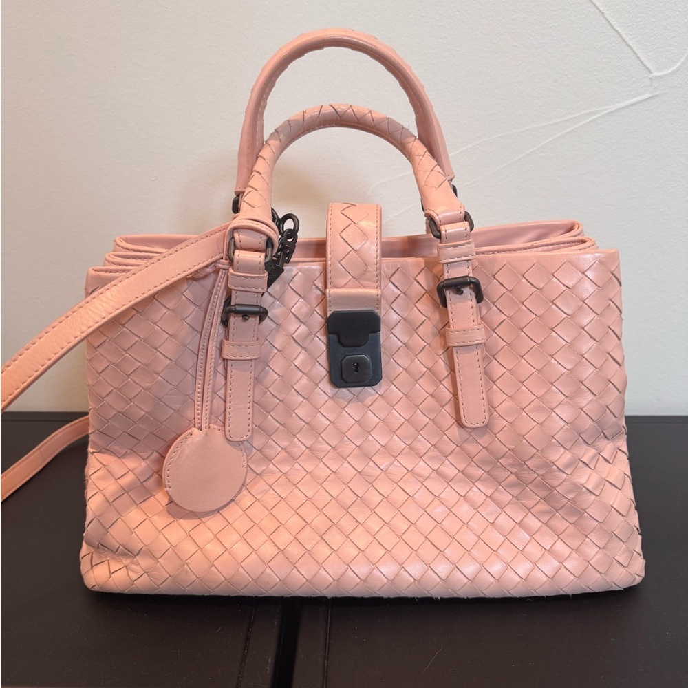Bottega Veneta Pink Intrecciato Satchel